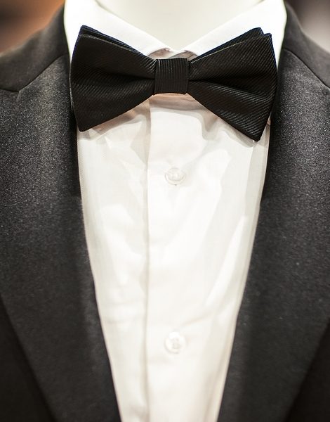 Wedding black tuxedo and tie on the unrecognizable person
