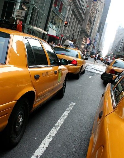 Cabs in the streets of New York City